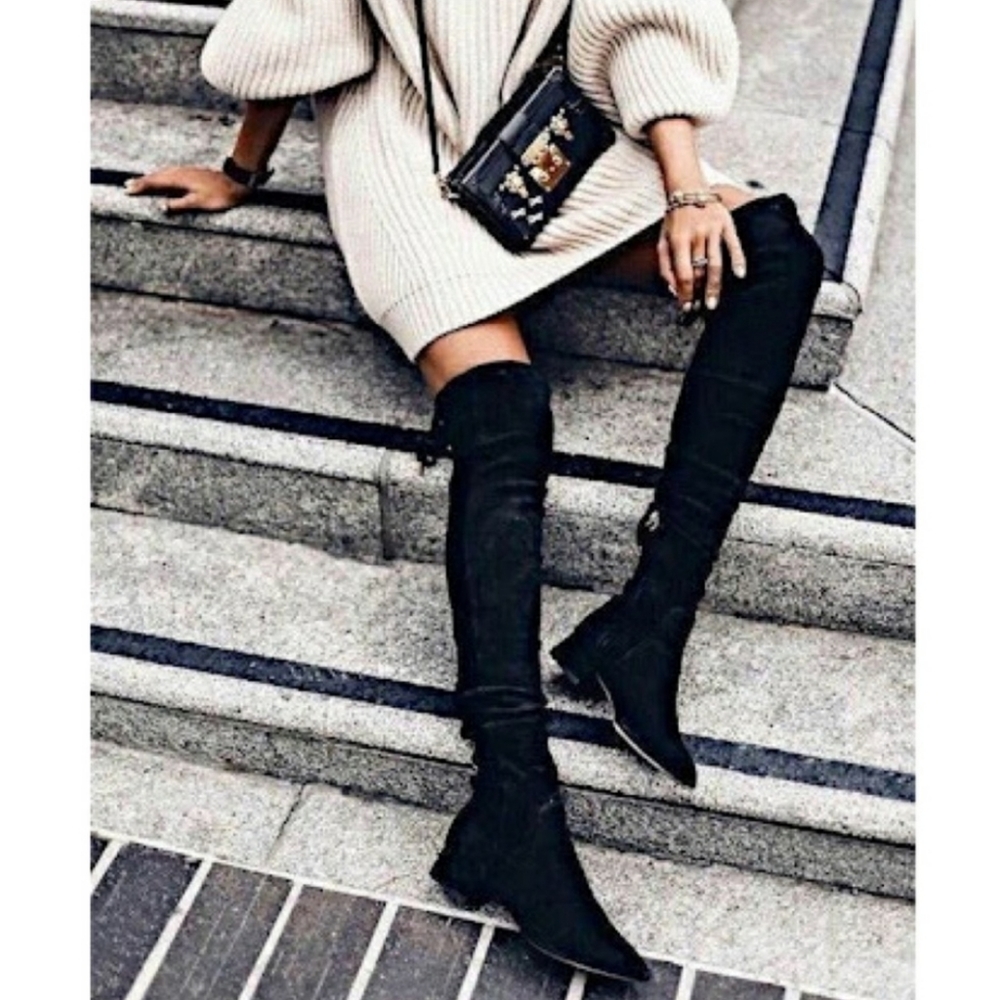Sam Edelman Pam Over-the-Knee Suede Black Boot